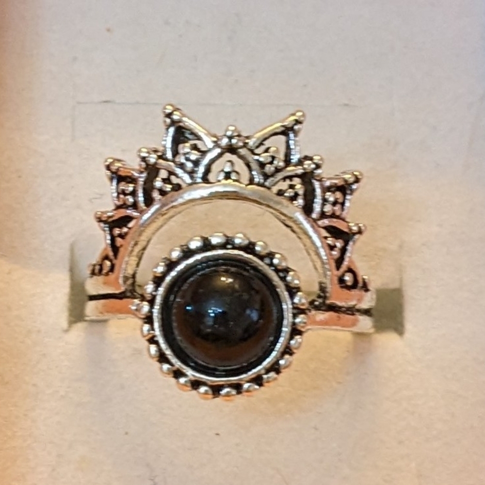 New Vintage Alloy Lotus Ring For Women Girls Jewelry Gift, T1B8D
